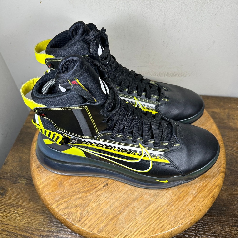 Nike Air Max 720 Saturn AS QS Black Dynamic Yellow Racing BV7786-001 Mens 9.5